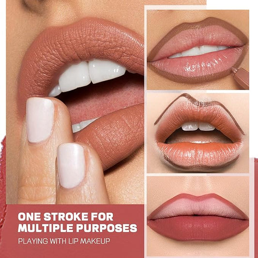 Lip Liner Set, 12Pcs Matte Lip Liners with Sharpener, Premium Smooth and High Pigmented Creamy Lip Makeup Pencil