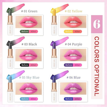Color Changing Lipstick, 6-Colors Lip Stain Temperature Activated Vegan Formula, Magic Lipstick Long-Lasting, Nourishing, Cruelty-Free & Vegan #light yellow