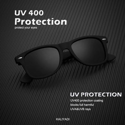 KALIYADI Polarized Sunglasses for Men and Women Matte Finish Sun glasses Color Mirror Lens UV Blocking (3 Pack)