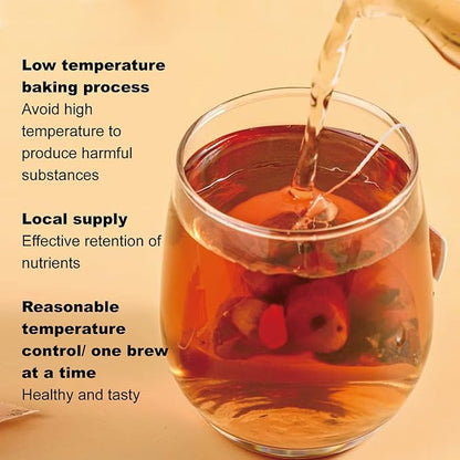 Ginseng Five Treasures Tea Kidney Tea- Wubao Tea Ginseng Six Treasure Tea, Ginseng Red Date Chinese Herbal Tea, Kidney Cleanse Detox Tea for Men & Women (2 Pack(50 pcs))