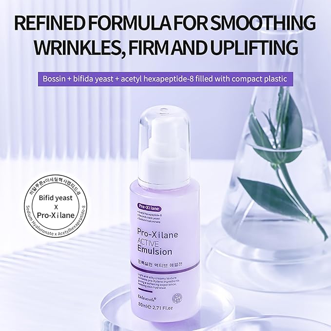DEleventh Korean Brand Pro-Xilane Active Emulsion 80ml / Anti-Wrinkle, Moisturizing, Anti-Aging, Tighten and Delicate Skin, Improve Darkening, Repair Damaged Cells, and Block UV Rays