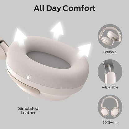 Monster Persona 3rd ANC Wireless Headphones with Bluetooth 5.4, Noise Cancelling Headphones with Clear Talk, Foldable Lightweight Over Ear Headphone, 70H Playtime, Dual Device Pairing, White