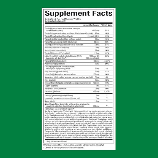 Whole Earth & Sea from Natural Factors, Women's Multivitamin & Mineral, Whole Food Supplement, Vegan, 60 tablets (30 servings)