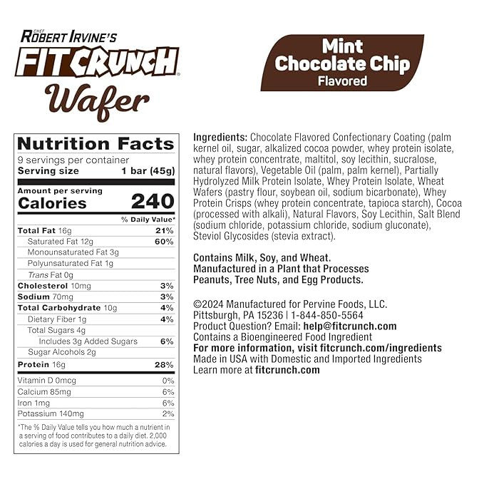 FITCRUNCH Wafer Protein Bars, 16g of Protein & 1-3g of Sugar (9 Bars, Variety Pack)