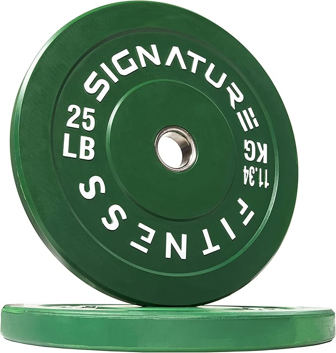 Signature Fitness 2" Olympic Bumper Plate Weight Plates 25LB Single,