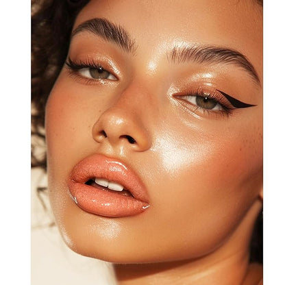 Hydrating Lip Glow Oil for Women, Color Changed Lip Plumper Gloss Moisturizing Nourishing Black Big Brush Head Lip Oil Smooth Lip Liner Stain for Lip Makeup Care and Dry Lips (black, 1 pcs)