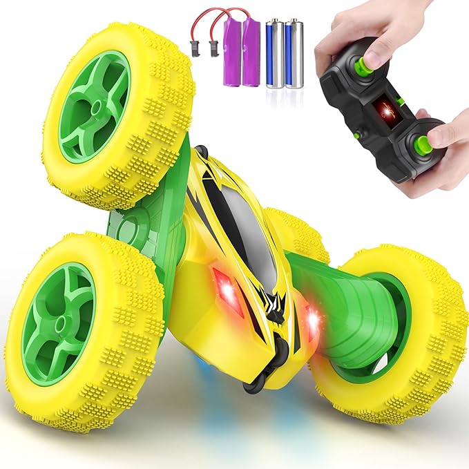Remote Control Car, RC Cars Toys, 2.4GHz 4WD Fast RC Car Kids Toys Double Sided 360° Rotating Monster Truck Toys for Girls RC Truck Toy Cars for Boys