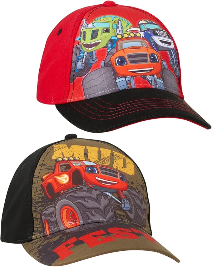 Nickelodeon Boys Blaze & The Monster Machines 2 Pack Cotton Baseball Cap (Ages 2-4)