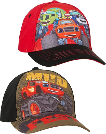 Nickelodeon Boys Blaze & The Monster Machines 2 Pack Cotton Baseball Cap (Ages 2-4)