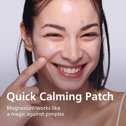 EasyDerm Quick Calming Magnesium Patches – Hydrocolloid Acne Spot Treatment Includes Tweezers & Ampoule, 10 Patches, Zit Sticker, TikTok Viral Blemish Patch, Made by Daewoong Pharmaceutical