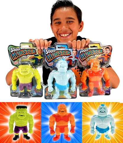 JA-RU Squishy Monster 6 Inch (3 Stretchy Toys Assorted) Stretch Action Figures & Bendy Toys for Kids. Stress Relief Fidget Toys. Anger Management Toys. Superhero Party Favors. 4306-3s