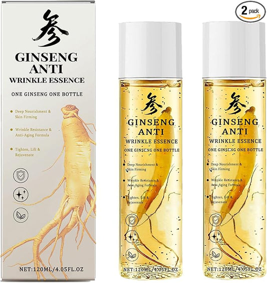 Ginseng Essence Anti-Wrinkle Serum – Hydrating & Firming Face Oil with Ginseng Root Extract – Korean Herbal Ginseng Supplement for Smoother Skin