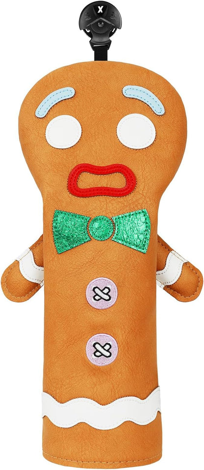 Funny Golf Club Head Cover Driver Headcover Fairway Wood Headcover Hybrid Club Head Cover Brown Monster Cookie