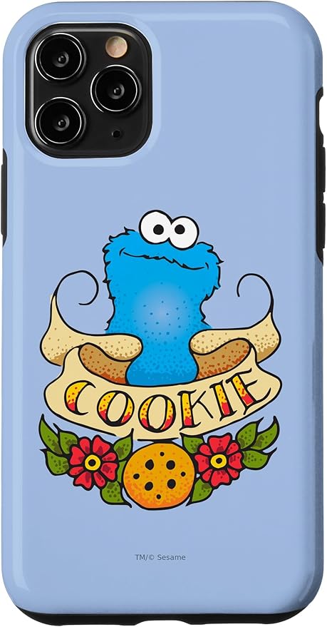 iPhone 11 Pro Sesame Street Cookie Monster Cookie Tattoo Case
