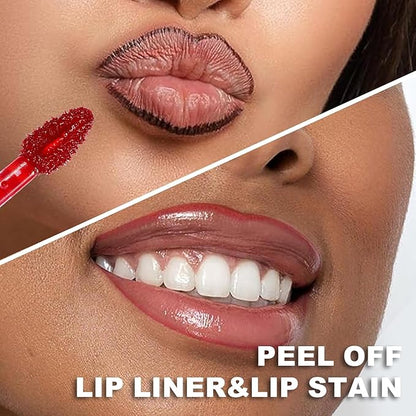 Peel Off Lip Tint, Wipe-On Colour Liquid Lipsticks, Tattoo Glaze, Matte High Pigment Long Wear Waterproof Contour Stain, Non Smudge Transfer Proof Tear-off Gross (#04, 0.12 floz)