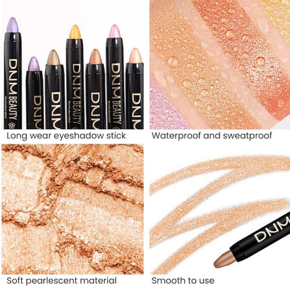 Kaely 2Pcs Cream Eyeshadow Stick Set for Eyes,Rose Gold & Beige Gold Shimmer Pen,Eye Brightener Halloween Makeup,sombras para ojos,Smooth Eye Shadow Highlighter Crayon Pencil Waterproof,05+15