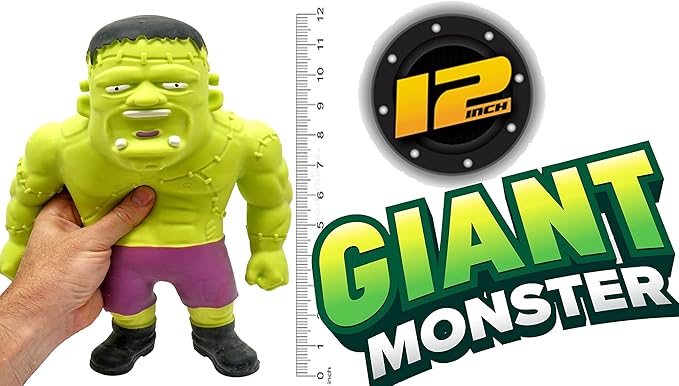 JA-RU Huge Mega Stretchy Monster Toy 12" Tall Stretching 400% his Size. Halloween Action Figures Squish & Pull Fidget Toy Anxiety Stress Toy Kids & Boys Party Favor 94306-1s