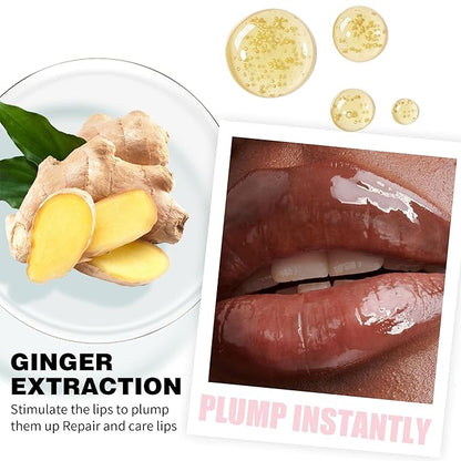 Lip Plumping Lip Gloss, High-Shine & Volumizing Lip Plumping Lip Glass Mirror Lip Glaze Lip Makeup, Long-lasting moisturizing Plump & Pout Lip Lip Gloss for Women (#02)