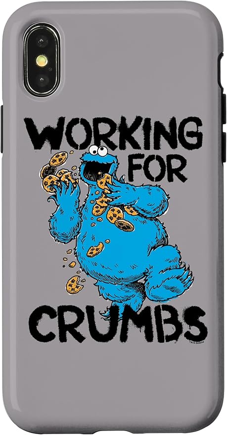 iPhone X/XS Sesame Street Cookie Monster Working for Crumbs Case