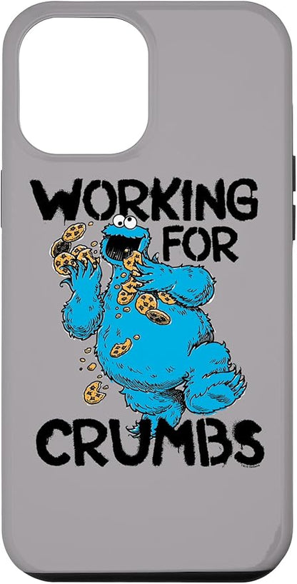 iPhone 12 Pro Max Sesame Street Cookie Monster Working for Crumbs Case