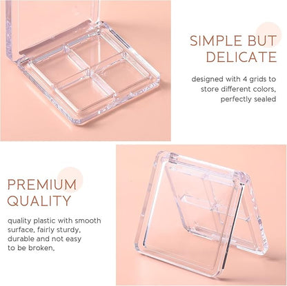 Beaupretty 6 Pieces Empty Eyeshadow Pallet 4 Grids