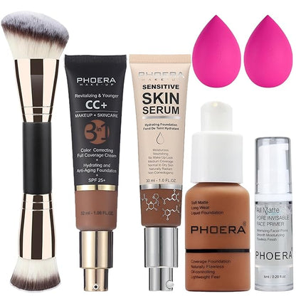 PHOERA Foundation, PHOERA Contour Palette,Shades with Highlighter & 200CC