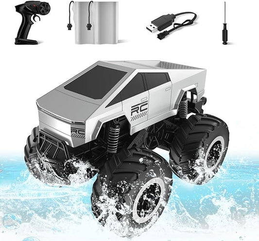 Amphibious Off-Road Monster Truck Toy, 1:16 Scale 4WD High-Speed RC Car, 2.4GHz All-Terrain Remote Control Vehicle for Boys & Girls Ages 6+ Ideal Gift for Kids, Adults