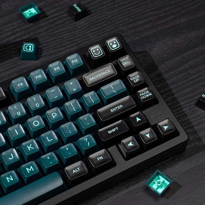 160 Keys Doubleshot Keycaps SA Profile Green Monster Keycaps Set Fit for 60% 65% 75% 95% Mechanical Keyboard Cherry Mx Switches