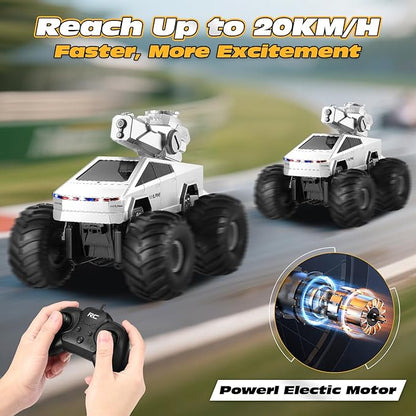 1:16 Amphibious Remote Control Car, Waterproof RC Monster Truck Toys, 4WD All-Terrain Off-Road Pickup RC Vehicle with Water Squirt