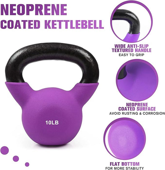 RitFit Neoprene Coated Solid Cast Iron Kettlebell 5 10 15 15 20 20 25 25 30 30 35 35 40 40 45 45 50 50 LB,