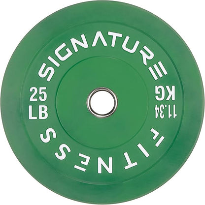 Signature Fitness 2" Olympic Bumper Plate Weight Plates 25LB Single,