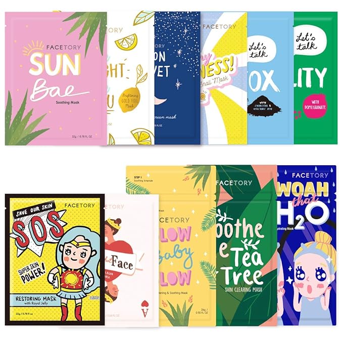 FaceTory Best of Seven Sheet Mask Collection and Original 11 Set- Hydrating Sheet Masks