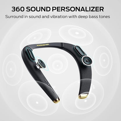 Monster Boomerang Petite Neckband Bluetooth Speakers, Neck Speaker with 15H Playtime, aptX High Fidelity 3D Stereo Sound, Low Latency, Built-in Mic, IPX5 Waterproof Wearable for Home Outdoor