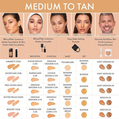 HUDA BEAUTY #FauxFilter Skin Finish Buildable Coverage Foundation Butter Pecan