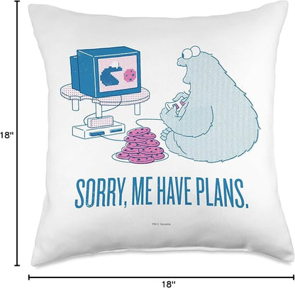 Sesame Street Cookie Monster Sorry, Me Have Plans Throw Pillow, 18x18, Multicolor