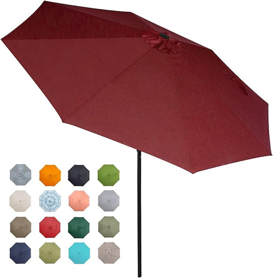 Tempera Patio Market Outdoor Table Umbrella with Push Button Tilt and Crank,Large Sun Umbrella with Sturdy Pole&Fade resistant canopy,Easy to set