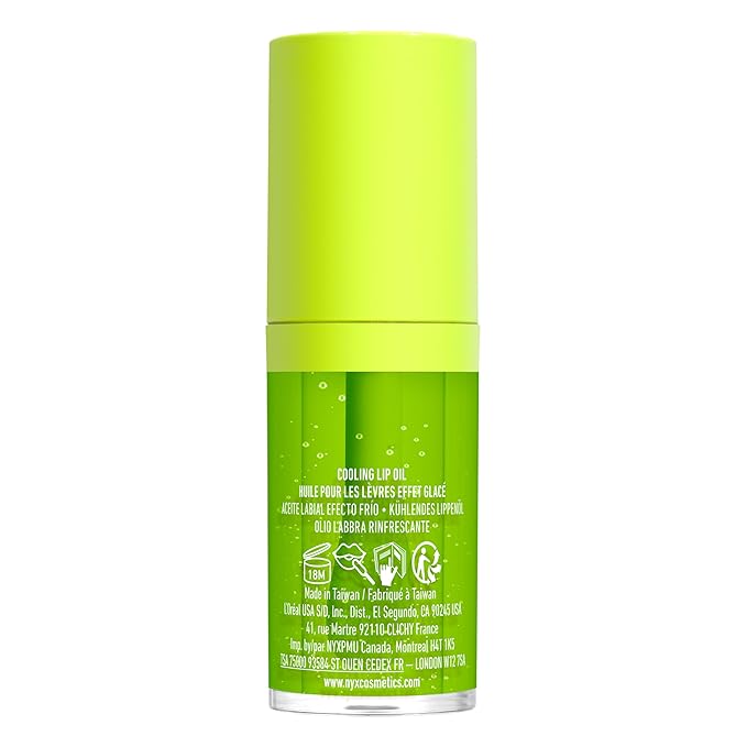 NYX PROFESSIONAL MAKEUP Fat Oil Chillz, Moisturizing, Shiny and Vegan Tinted Lip Gloss - Kiwi Freeze (Sheer Green)