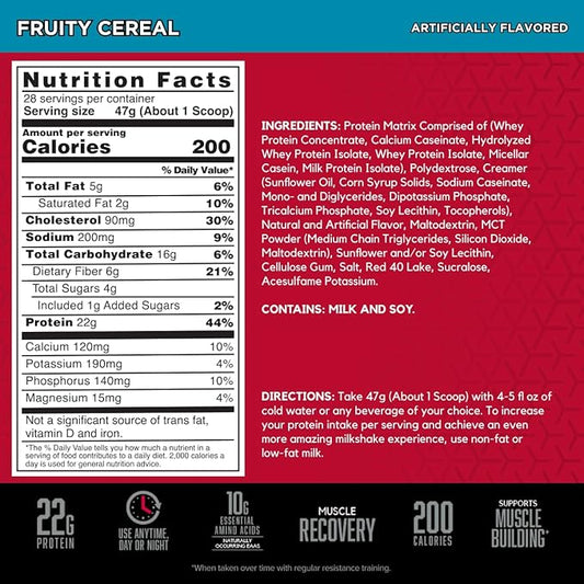 BSN SYNTHA-6 Whey Protein Powder with Micellar Casein, Milk Isolate, Fruity Cereal, 28 Servings (Packaging May Vary)