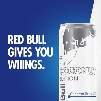Red Bull Coconut Edition Energy Drink, Coconut Berry, with 114mg Caffeine plus Taurine & B Vitamins, 12 Fl Oz, Pack of 24 Cans