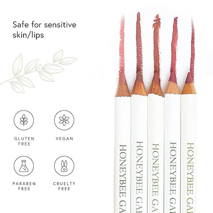 Honeybee Gardens Irresistible Lip Liner In Island Spice, Rosey Cinnamon Color, Long-Lasting, Gluten-Free, Vegan, 0.04 oz