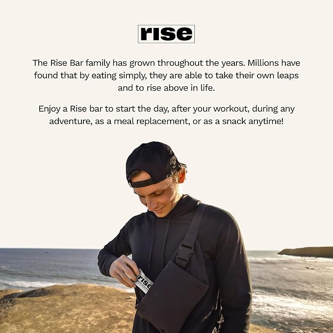 Rise Pea Protein Bar - Vegan Sunflower Cinnamon | Breakfast Bar & Protein Snack 17g Protein Just 5 Whole Food Ingredients Non-GMO Gluten-Free Soy Free