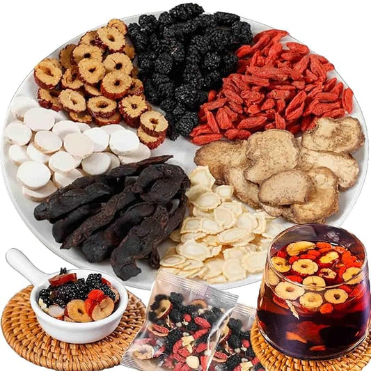 Kidney Tea Formula Ginseng Six Treasure Tea- Te Renal Herbal, Ginseng Five Treasures Kidney Cleanse Red Date Wolfberry Mulberry Chinese Healthy Cleansing TeaBags for Men & Women (300g/15g x20Bags)