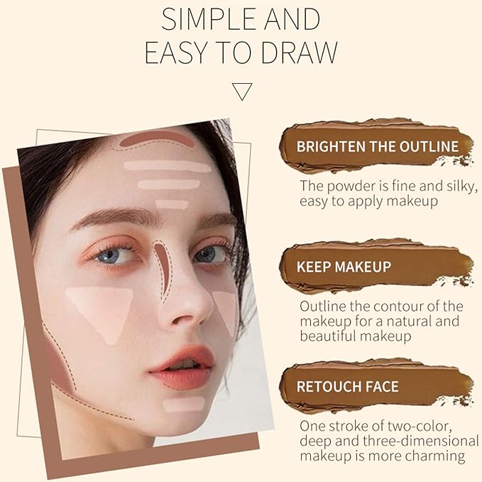 Double-End Contour Highlighter Stick Contour Stick, Face Highlighter,