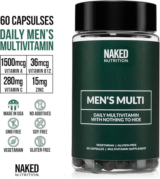 Men’s Multi – Daily Multivitamin for Men – A, C, E, Selenium, Zinc, Fruit and Super Green Extracts and More to Boost Immune Support – Gluten-Free and Vegetarian Daily Vitamins – 60 Capsules