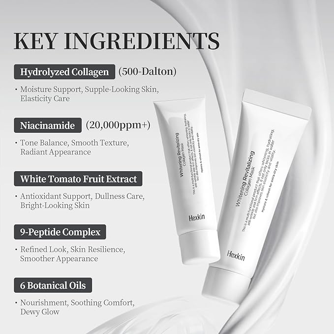 Collagen Overnight Wrapping Peel Off Facial Mask, Low Molecular Weight Hydrolyzed Collagen For Glowing Skin Korean Skin Care 2.29oz.