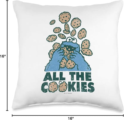 Sesame Street Monster All The Cookies Throw Pillow, 16x16, Multicolor