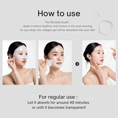 OHMYPURE Vegan Mucin Lifting Hydrogel Collagen Face Mask 15ea Ultimate Hydration, Improves Skin Texture, Affordable Luxury, Glowing Skin, Reduces Fine Lines & Wrinkles, Made in Korea (15, Vegan)