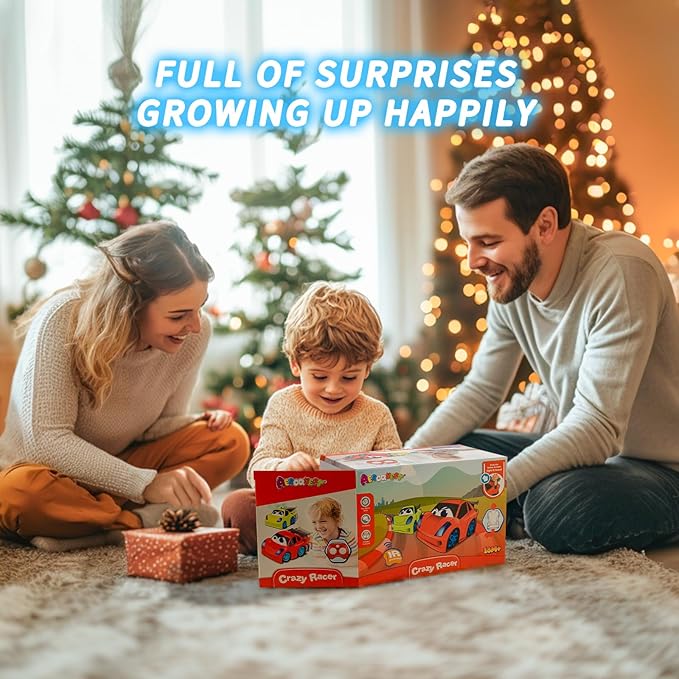 PC P&C Remote Control Car for Toddlers Fun Toy for Boys 2-4 Light-Up Educational Car for 3-5 Interactive Durable Toy for 4-7 Kids