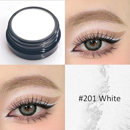 Erinde White Matte Eyeshadow Palette, Single White Pressed Powder Eye Shadow, Ultra-Blendable, Pigmented Color, Long Lasting, Halloween Blood Makeup Base, Cruelty-Free & Vegan