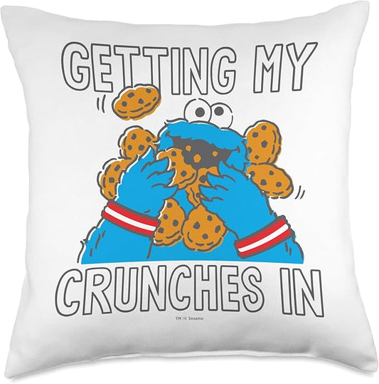 Sesame Street Cookie Monster My Crunches Throw Pillow, 18x18, Multicolor